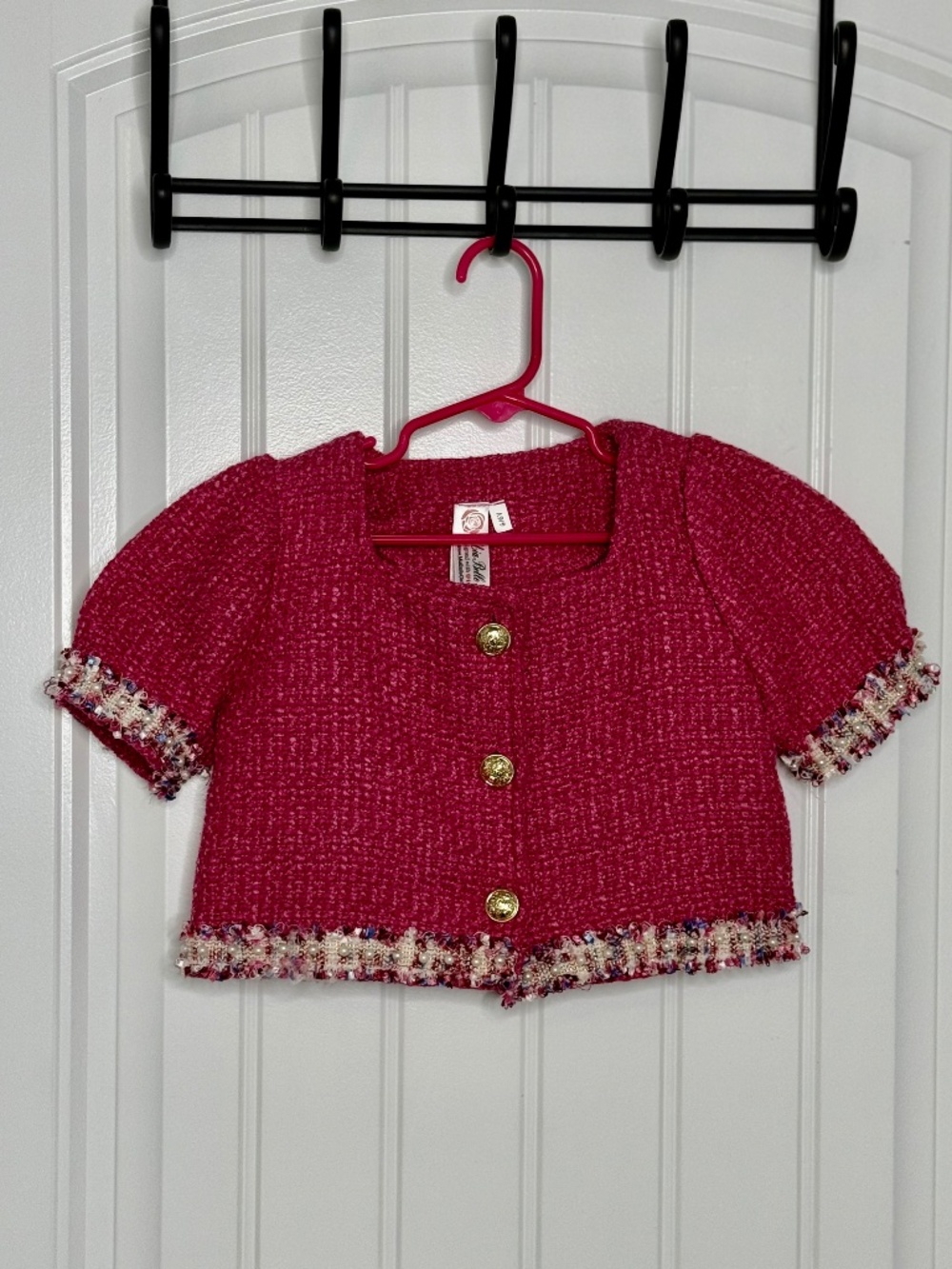 Girls Pink Tweed 2-Piece Pageant Outfit